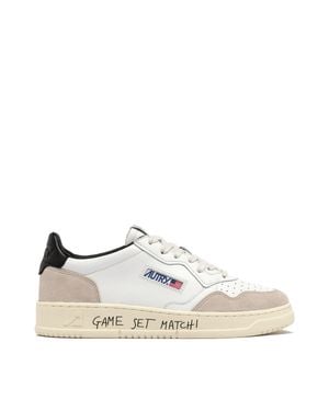 Autry Medalist Leather Suede Sneakers - White