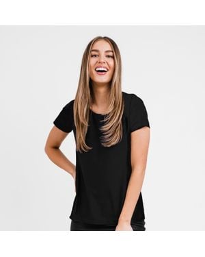 Calypsa Loose Fit Short Sleeve Adele Swim Top - Black
