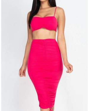 Capelli Savage Tube Top And Midi Skirt Set - Pink