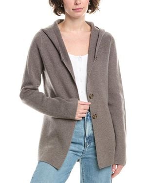 RAFFI Hooded Wool & Cashmere-Blend Blazer - Gray