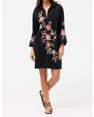 Johnny Was Zip Up Hooded Knit Beach Dress Junie - Black