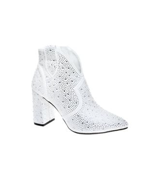 Olem Diva Rhinestone Boots - White