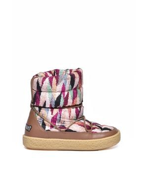 Isabel Marant Nylon Leather Moon Boot - Pink