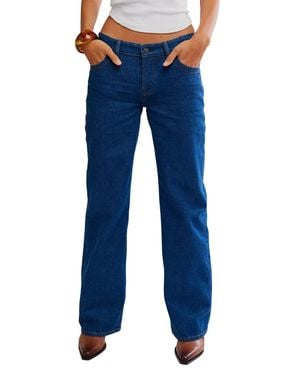 Free People We The Free Tennessee Boyfriend Jeans Rinse Denim Gbo3778 - Blue