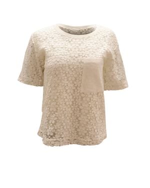 A.L.C. Floral Lace Top - Natural
