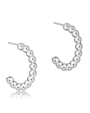 NEWTONE Beaded Classic 1 Post Hoop Earring - Metallic