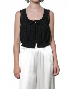 Greylin Clara Textured Eyelet Top - Black