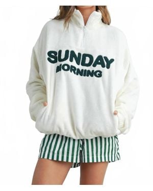 Buttermelon Sunday Morning Half-Zip Pullover Sweatshirt - Gray