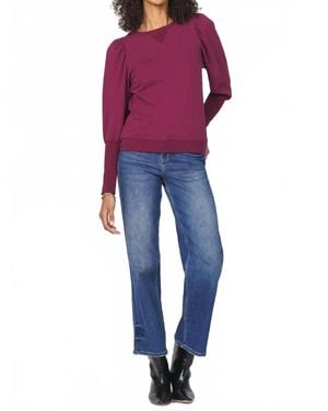 Another Love Tara Puff Sleeve Sweatshirt - Purple