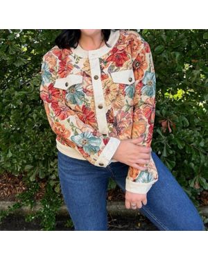 Anniewear Woven Florals Jacket - Blue