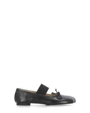 MM6 by Maison Martin Margiela 6 Leather Ballerinas - White