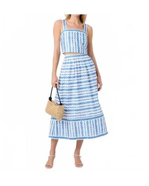 French Connection Structured Taffeta Top - Blue