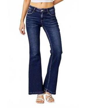 Risen Low Rise Flare Jeans - Blue