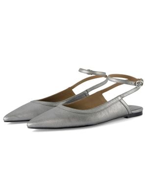 Free People Jules Flat Gunmetal Pointed Toe Ankle Strap Zogg3063 - Metallic