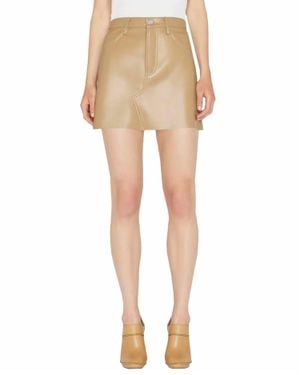 FRAME High N Tight Leather Skirt - Natural