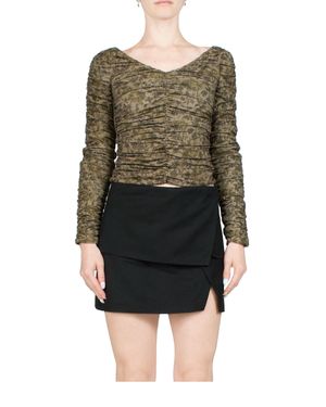 Third Form Time Again Gathered Top - Black