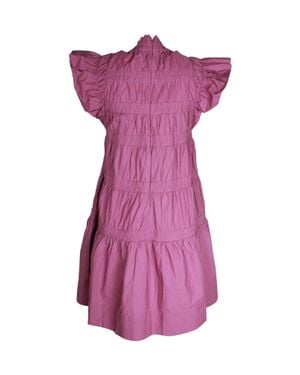 Sea Steph Flutter-Sleeve Tunic Dress - Purple