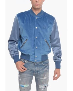 Amiri Velvet Satin Bomber Jacket - Blue