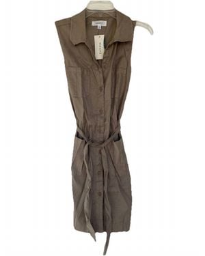Level 99 Button Up Sleeveless Dress - Natural