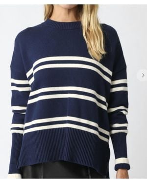 Olivaceous Diane Stripe Pullover Sweater - Blue