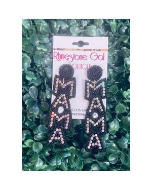 Avenue Zoe Glam Mama Beaded Statement Earrings - Green