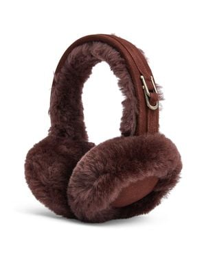 Infinity Leather Sheepskin Shearling Winter Ear Muffs Warm Comfortable - Brown