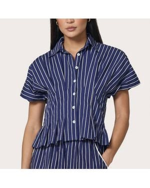 LUSANA Tailor Blouse - Blue
