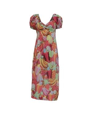 FARM Rio Fruit Salad Midi Dress - Red