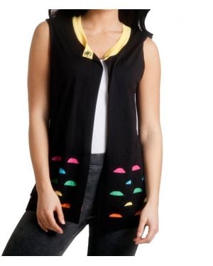 Angel Color-Blocked Cutout Vest - Black