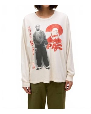 Daydreamer Tupac Keep Ya Head Up Long Sleeve Merch - White