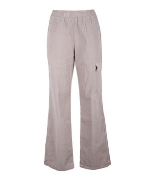Panicale Velvet Cargo Pants - Gray