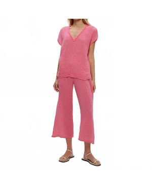 Michael Stars Medina Cropped Gauze Pant - Pink