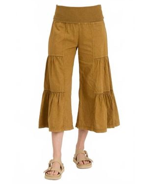 XCVI Linen Side-Tier Palazzo Pants - Natural