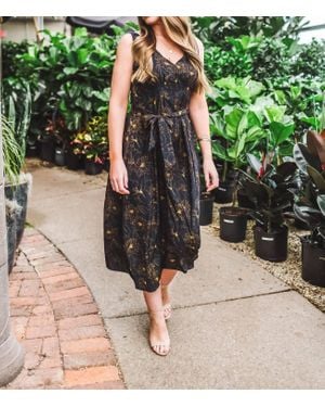 Bishop + Young Double V-neck Belted Midi Dress - Green