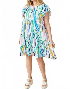 Hayden LA Ruffle Sleeve Mini Dress - Blue
