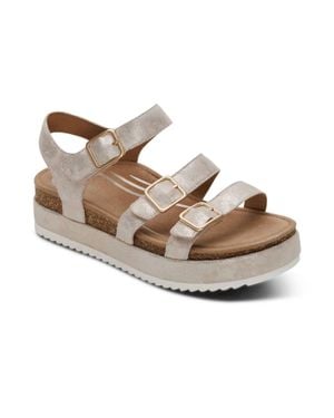 Aetrex Aria Backstrap Sandals - Metallic