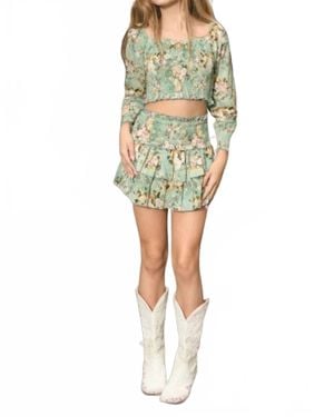 KatieJnyc Girls Baroque Floral Top - Yellow