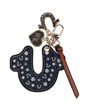 TRUE RELIGION Denim Horseshoe Bag Charm - Blue