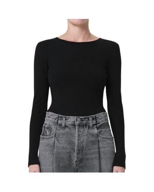 Agolde Nova Long Sleeve Tee - Black