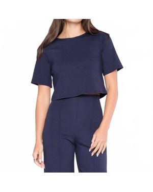 Ripley Rader Ponte Knit Short Sleeve Top - Blue