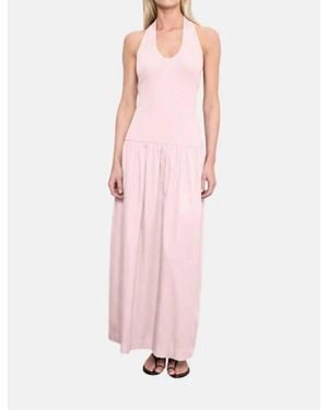 Enza Costa Halter Midi Dress - Pink