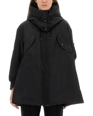 Aspesi Voluminous Bomber Jacket With High Collar - Black
