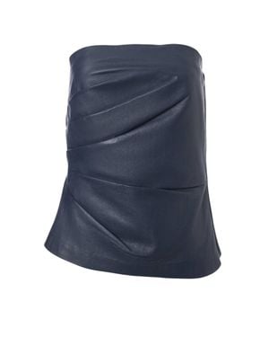 Iris Setlakwe Leather Bustier Strapless Top - Blue