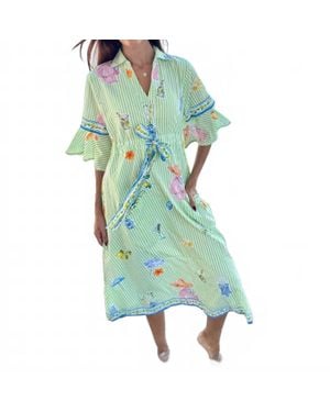 IslaPayal Cape Midi Dress - Green