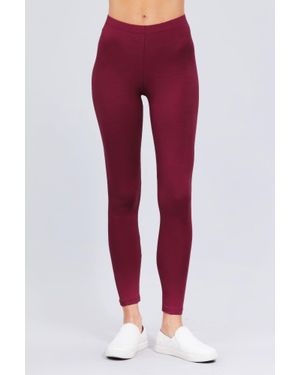 TRUEDAMES Cotton Spandex Leggings - Red