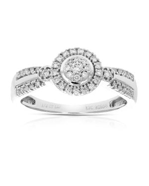 Vir Jewels 1/4 Cttw Round Cut Lab Grown Diamond Engagement Ring .925 Sterling Prong Set - Gray