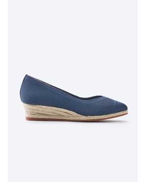 VISCATA Riba Elastic Espadrille Wedges - Blue
