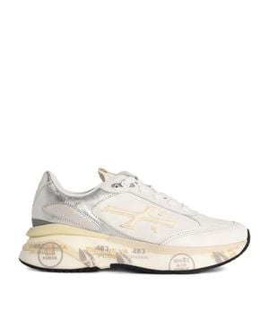 Premiata Moerund Nylon Textured Sole Sneakers - White