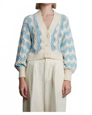Eleven Six Peruvian Cotton Chevron Cardigan - Blue