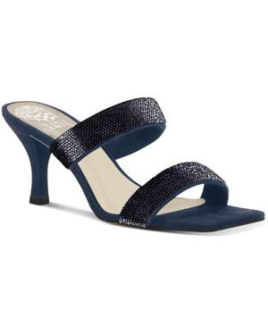 Vince Camuto Aslee 2 Rhinestone Suede Mule Sandals - Blue